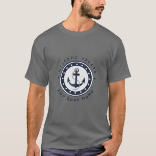 T-shirt Blue Nautical Ancre yacht club nom de la marina