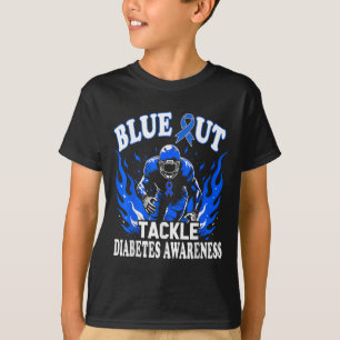 T-shirt Blue Out Tackez la sensibilisation au diabète Foot