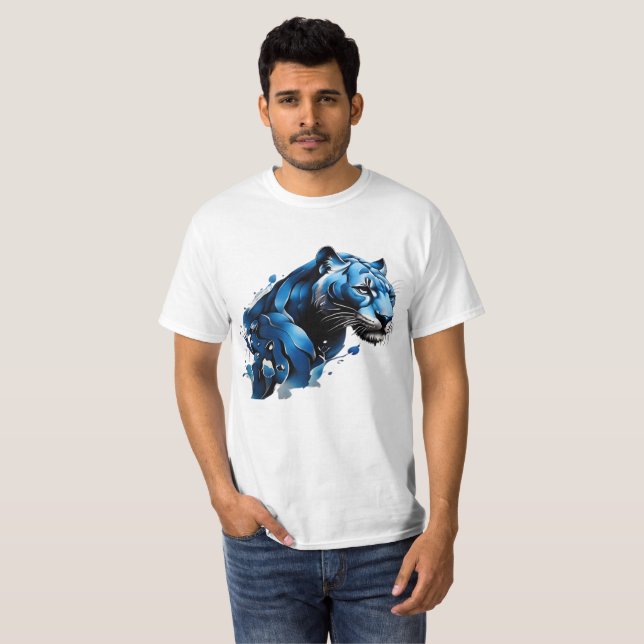 T - Shirt Blue Pantha Design Jumping (Vorne ganz)