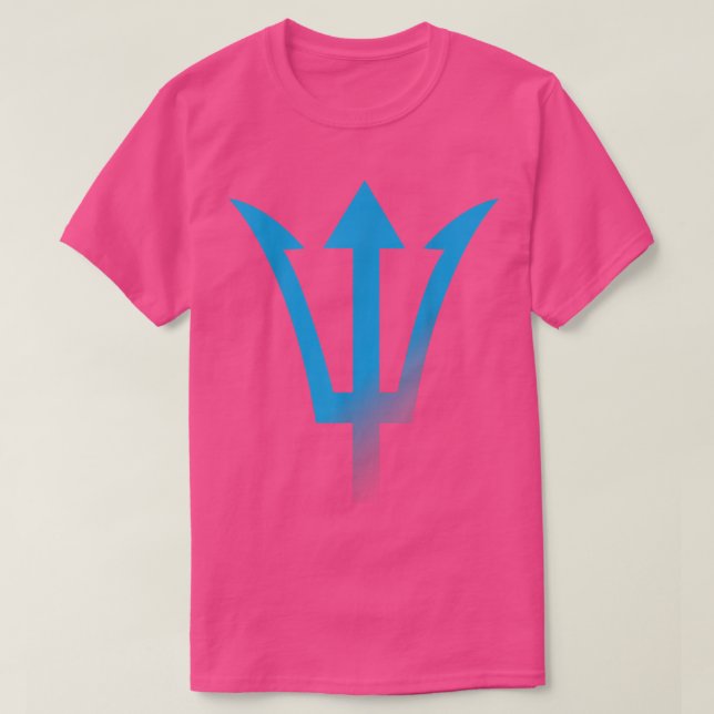 T-shirt Blue Poseidon Symbol Trident Ancient Lord Greece K (Design devant)