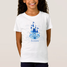 Blue Princess Castle Personnalisée Fille