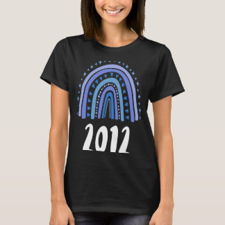 T-shirt Blue Rainbow Année De Naissance 2012 Anniversaire