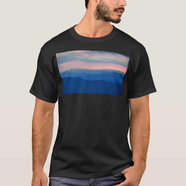 T-shirt Blue Ridge Mountains Vue De Sharp Top Baseball (Devant)