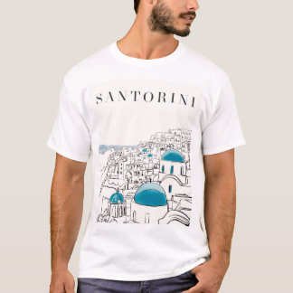 T-shirt Blue Santorin Grèce