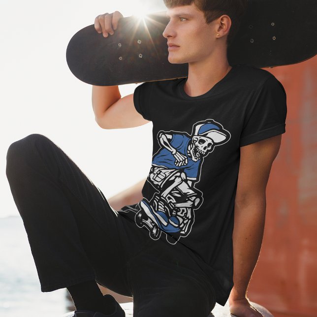 T-shirt Blue Skeleton équitation Skateboard Cool Graphic H (Créateur téléchargé)