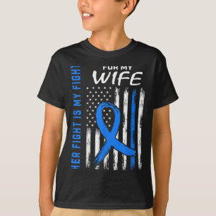 T-shirt Blue Son combat est ma lutte contre le diabète