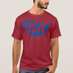 T-shirt Blue Stars USA États-Unis Carte Love America Of