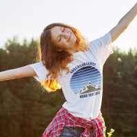 Blue Sunset Mountain Custom Family Réunion Femmes