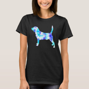 T-shirt Blue Tie Dye Chien Beagle Hippie Paix Animal Homme