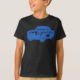 T-shirt Blue Vintage Car Illustration