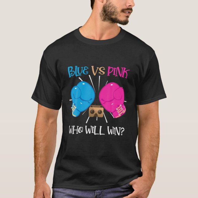 T-shirt Blue Vs Pink Boxe Genre Reveil Party Idéal (Devant)