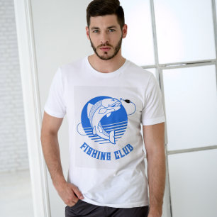 T-shirt Blue White Fishing Club