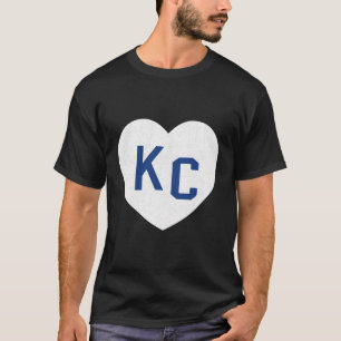 T-shirt Blue White Kansas City Kc Heart Love Kansas City L