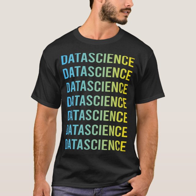 T-shirt Blue Yellow Data Science (Devant)