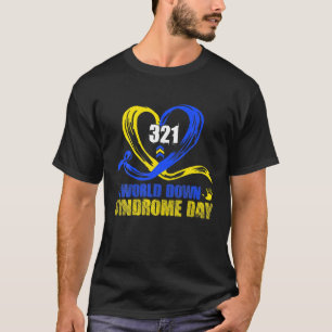 T-shirt Blue Yellow Heart 21 World Down Syndrome Sensibili