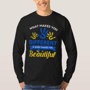 T-shirt Blue Yellow Heart 21 World Down Syndrome Sensibili