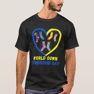 T-shirt Blue Yellow Heart 21 World Down Syndrome Sensibili