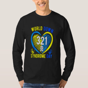 T-shirt Blue Yellow Heart 21 World Down Syndrome Sensibili