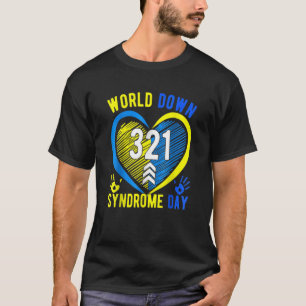 T-shirt Blue Yellow Heart 21 World Down Syndrome Sensibili