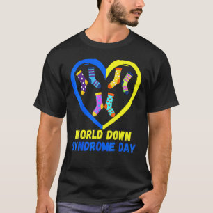 T-shirt Blue Yellow Heart 21 World Down Syndrome Sensibili