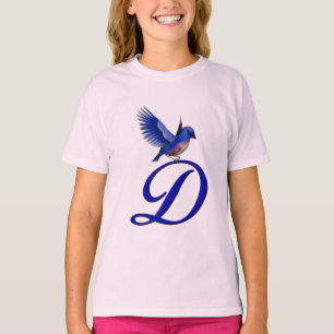 T-shirt Bluebird Monogram Initiale D Élégant 
