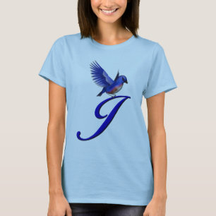 T-shirt Bluebird Monogramme initial J élégant