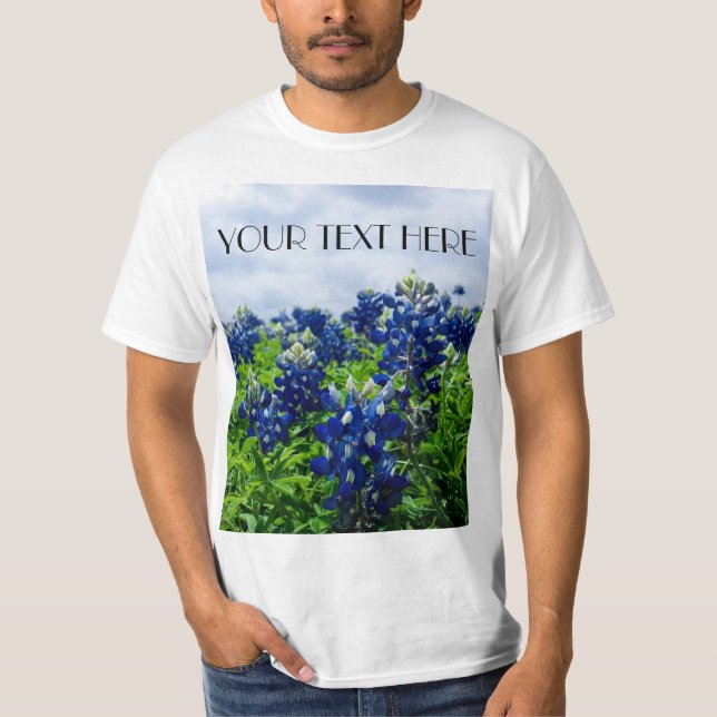 T-shirt Bluebonnets Fleurs bleues Texas texan Floral T-Shi (Devant)