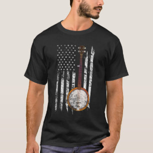 T-shirt Bluegrass Banjo - Drapeau américain