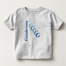 T - Shirt - BlueName und Stagased-Initials