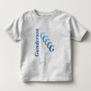 T - Shirt - BlueName und Stagased-Initials