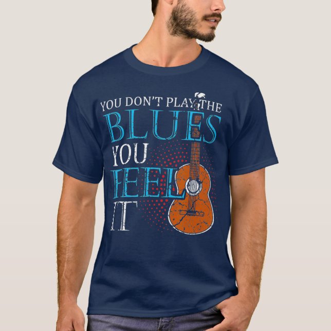 T-shirt Blues Music Band Lover Guitare Enseignant (Devant)
