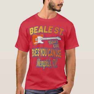 T-shirt Blues Music Memphis Beale Street USA Guitare Vinta