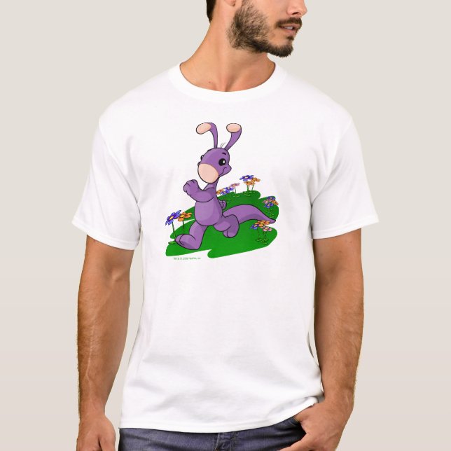 T-shirt Blumaroo pourpre marchant par l'île de Roo (Devant)