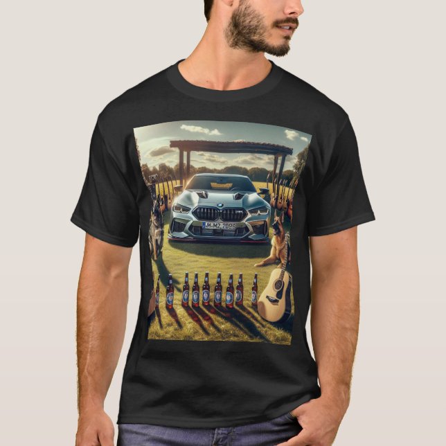 T-shirt BMW Beer, guitars, and dogs (Devant)
