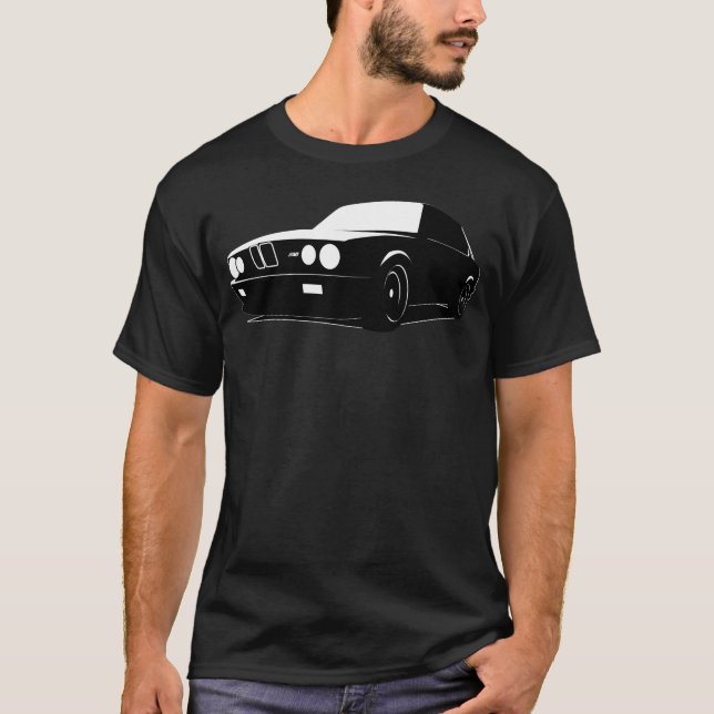 T-shirt BMW E28 M5, noir sur le noir (Devant)