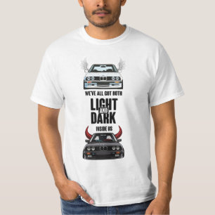 T-shirt BMW E30 côté clair et foncé