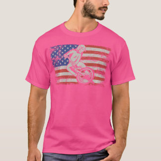 T-shirt Bmx Amateurs Drapeau Américain Bmx Riders