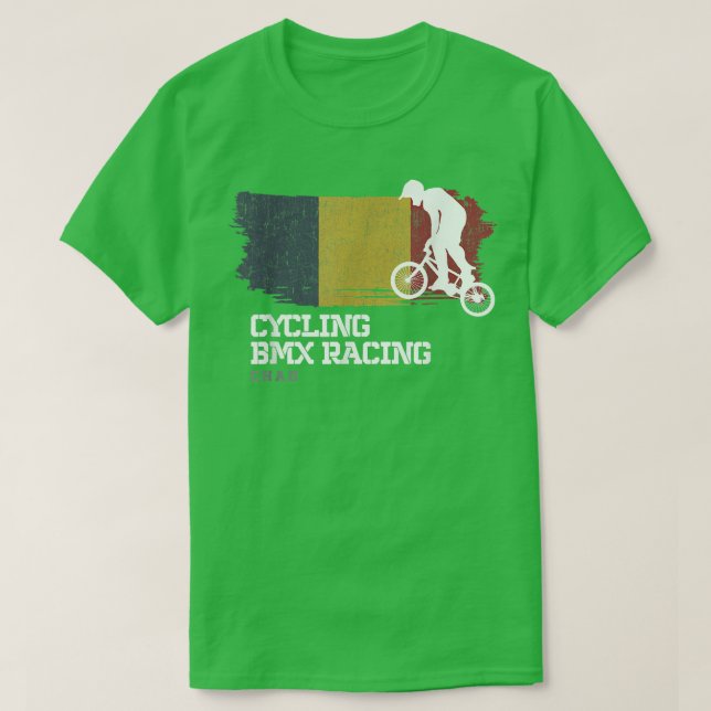T-shirt BMX Bike Chad Flag Biking Cycling Racing BMX  (Design devant)