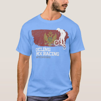 T-shirt BMX Bike Montenegro Flag Biking Cycling Racing BMX