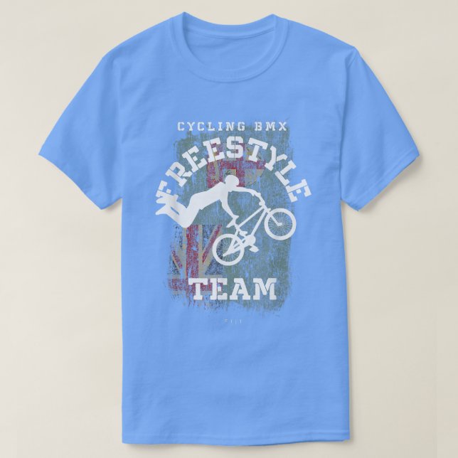 T-shirt BMX Freestyle Vélo Fidji Drapeau vélo BMX (Design devant)
