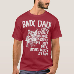 T-shirt Bmx Papa Coach Sponsor Mécanicien Pilote