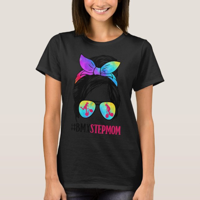 T-shirt BMX Stepmaman Messy Bun Lunettes de cheveux BMX Ma (Devant)
