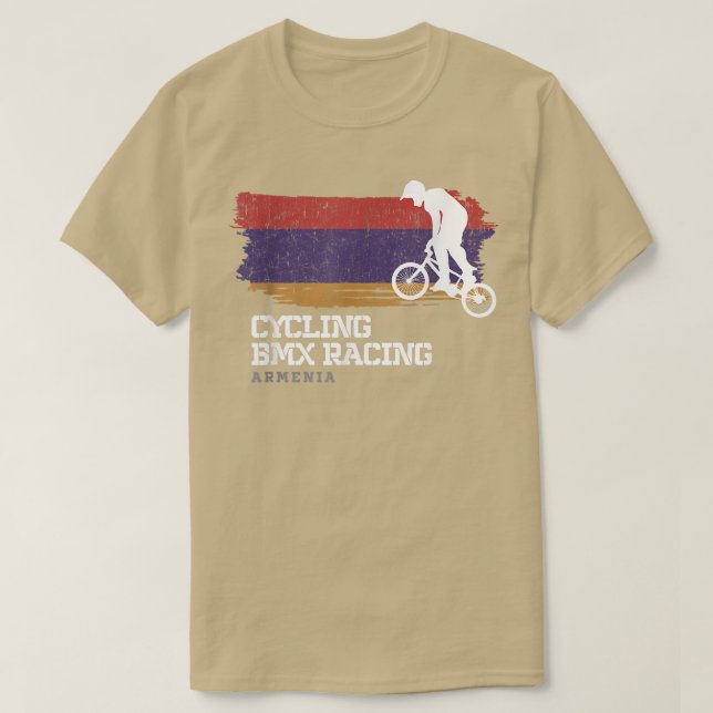 T-shirt BMX Vélo Arménie Drapeau Vélo Course BMX (Design devant)