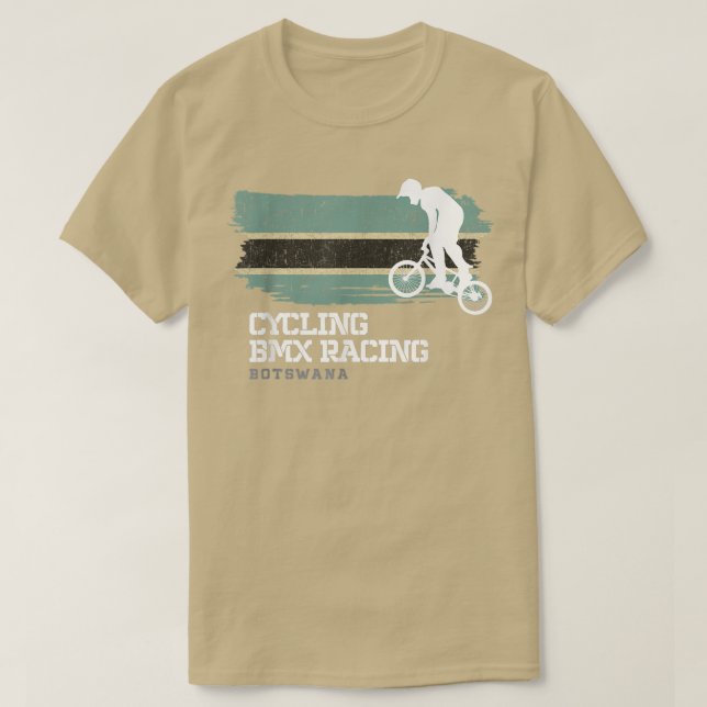 T-shirt BMX Vélo Botswana Drapeau Vélo Course BMX (Design devant)