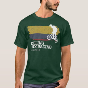 T-shirt BMX Vélo Colombie Drapeau Vélo Course à vélo BMX