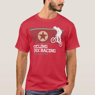 T-shirt BMX Vélo Corée du Nord Drapeau Vélo Vélo Course BM