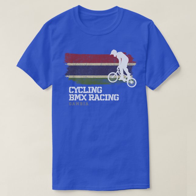 T-shirt BMX Vélo Gambie Drapeau Vélo Vélo Course BMX 30 (Design devant)
