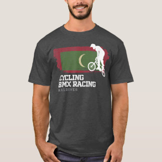T-shirt BMX Vélo Maldives Drapeau Vélo Course à vélo BMX