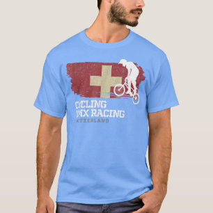 T-shirt BMX Vélo Suisse Drapeau Vélo Vélo Course BM