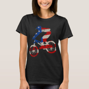 T-shirt BMX Vélo Usa BMX Cadeaux Vintages Drapeau américai